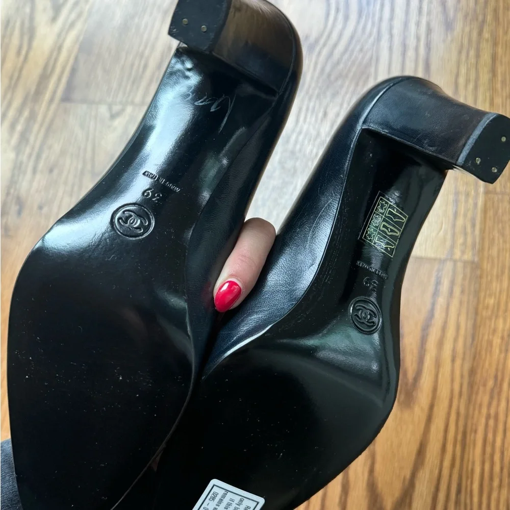 Chanel Black Leather Heels - Picture 7 of 8
